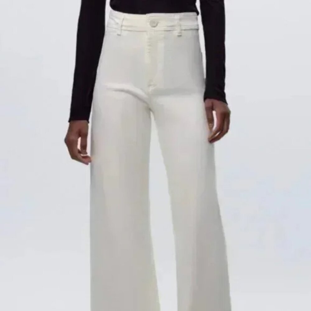 ZARA ZW MARINE STRAIGHT HIGH WAIST PANTS